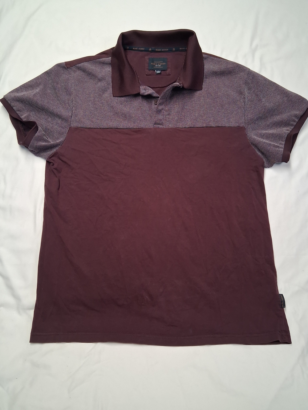 Marc Asher New York Men's Two-Tone Burgundy Polo Shirt